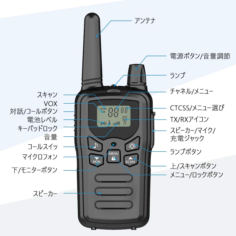 Amazon | トランシーバー 無線機 免許不要 特定小電力 充電式 簡単操作